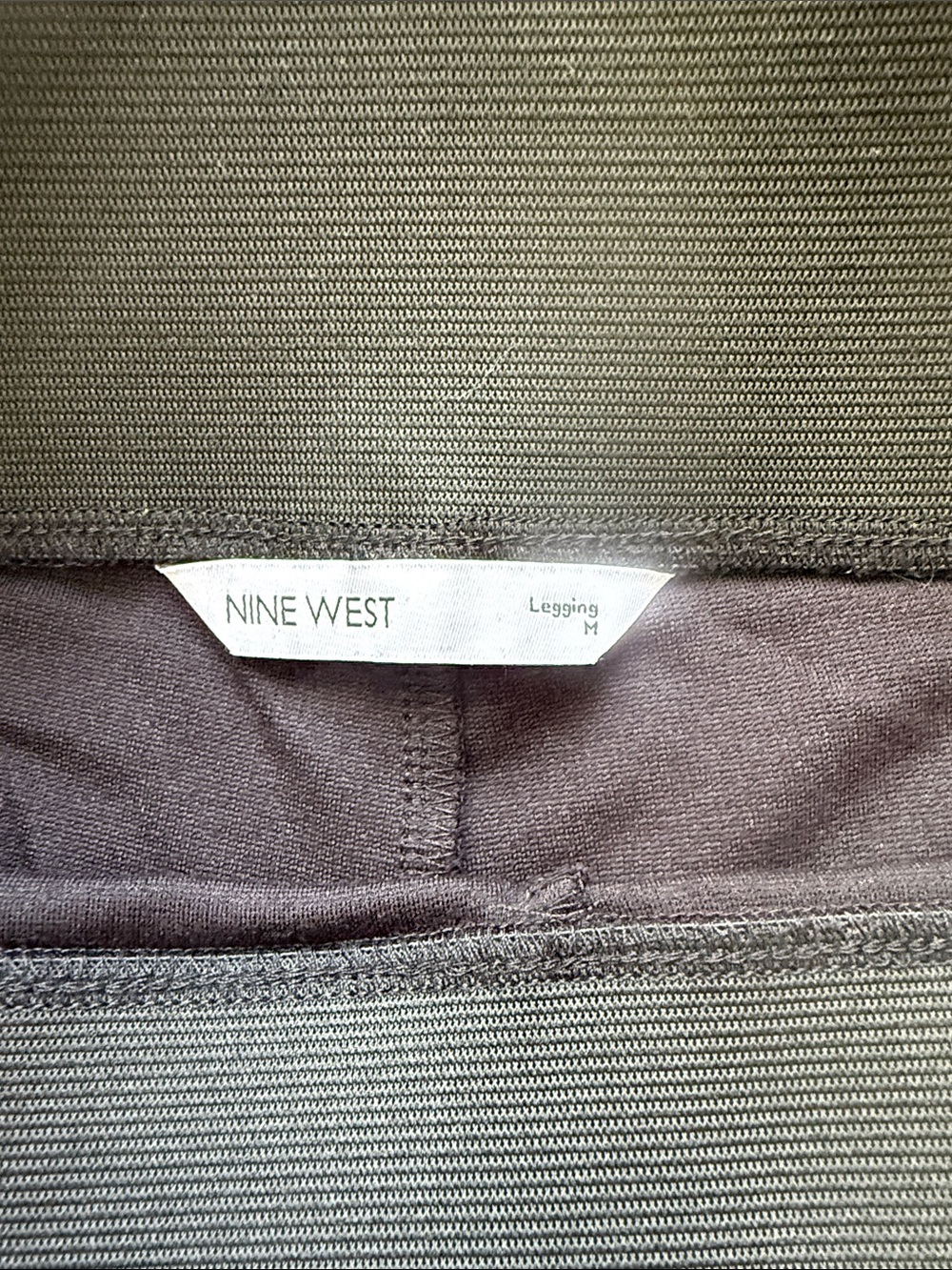 Nine West Olive Gray Pull-On Leggings